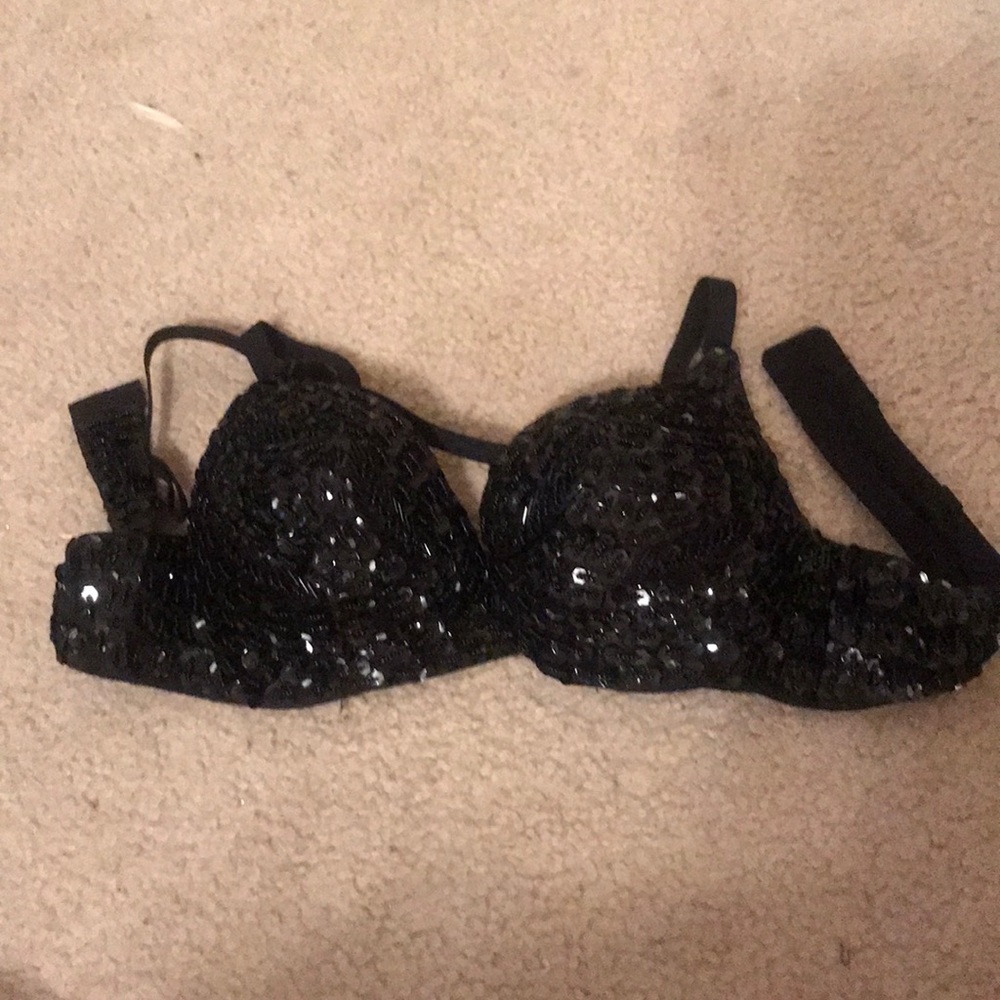 Black iheartraves sequin bra